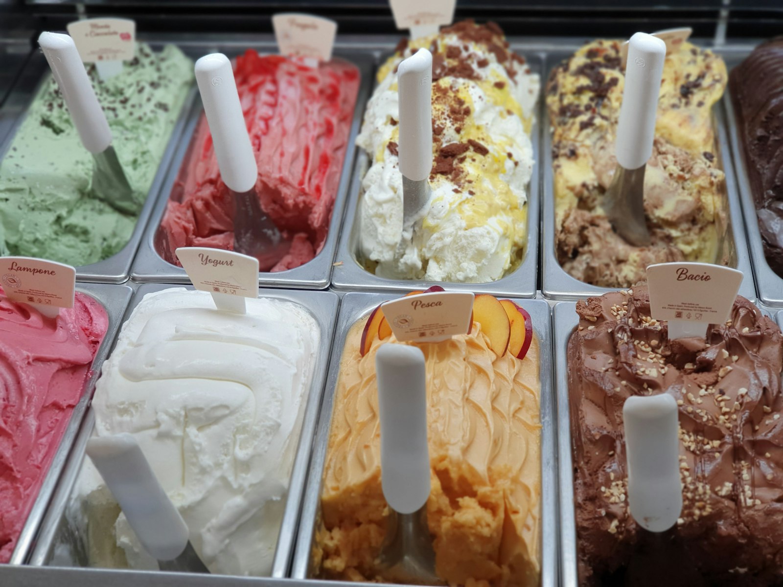 Vitrina de gelato artesano